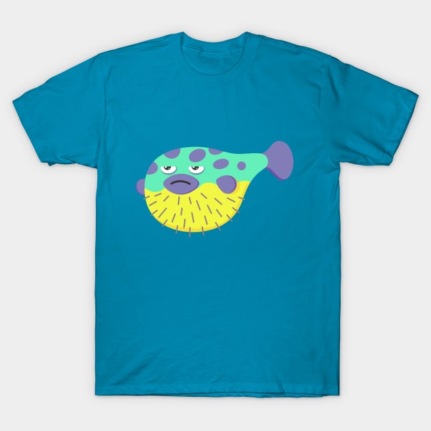 Grumpy Blowfish T-Shirt by WakuWaku